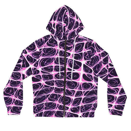 Pink Nebula on a Women's Full-Zip Hoodie