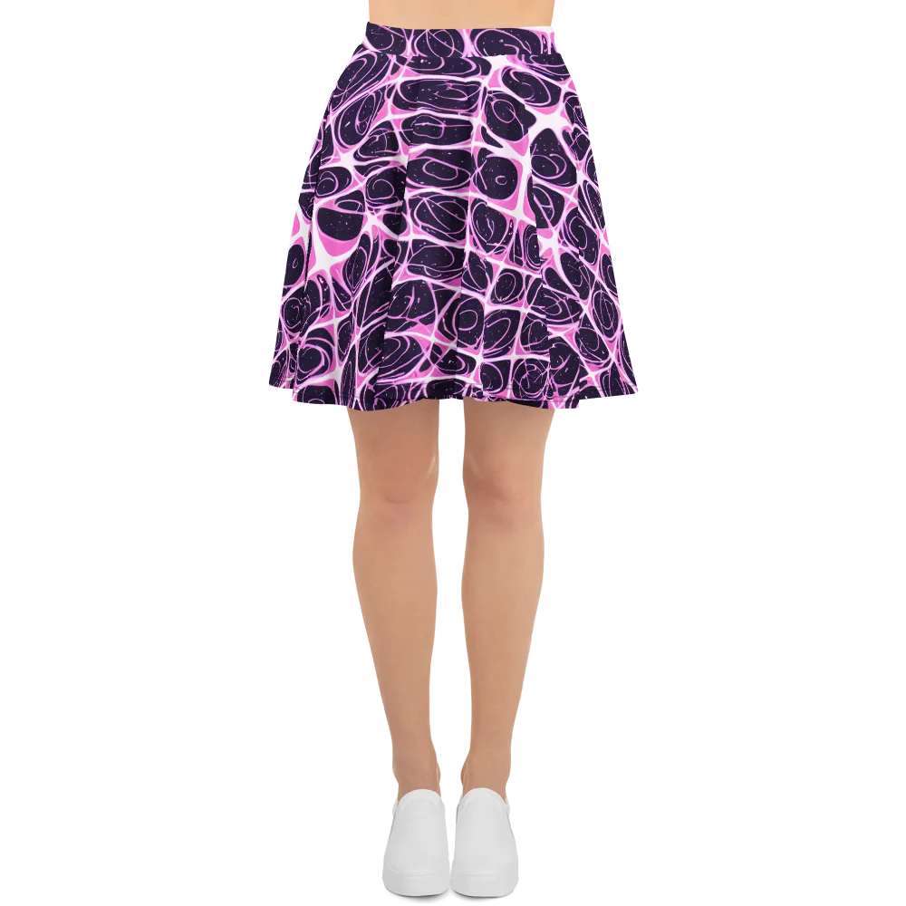 Pink Nebula on Skater Skirt — Front