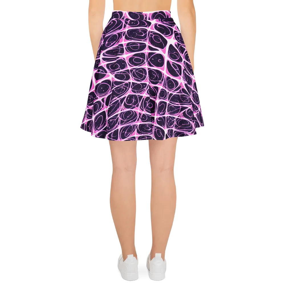 Pink Nebula on Skater Skirt — Back