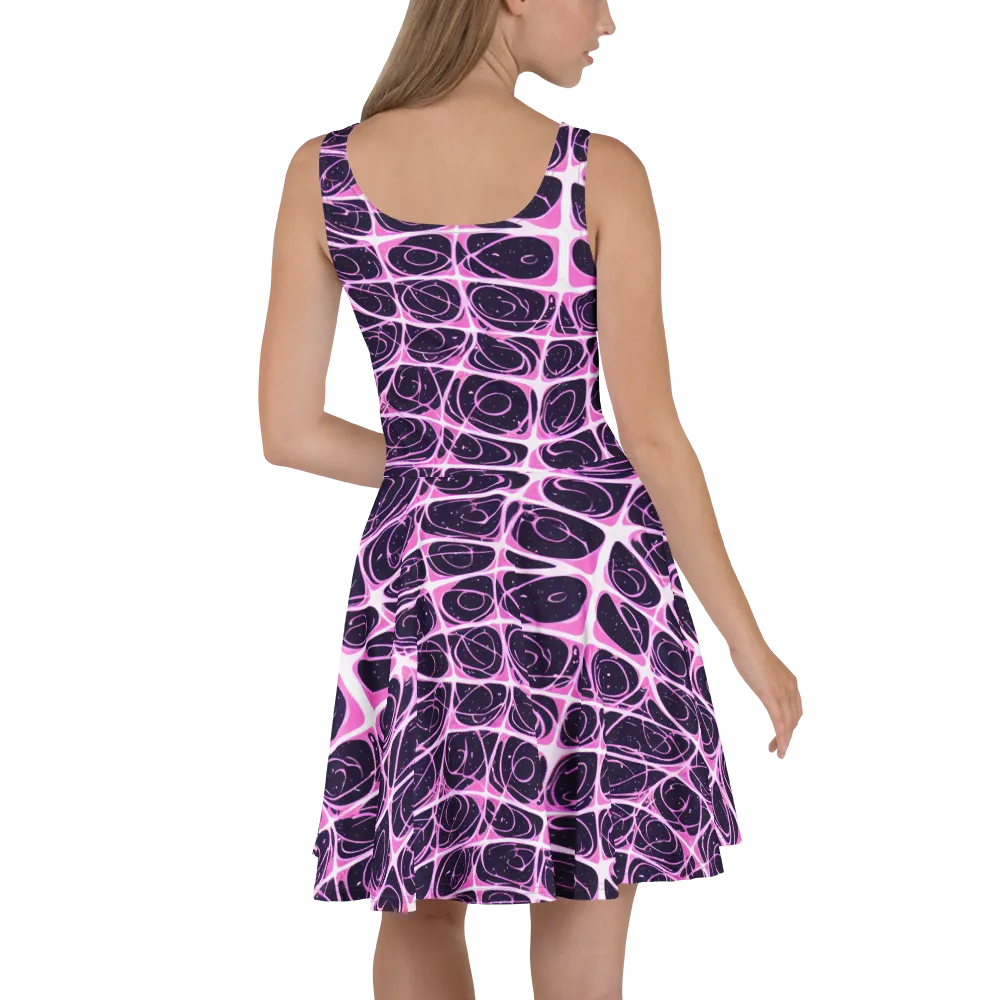 Pink Nebula on Skater Dress — Back