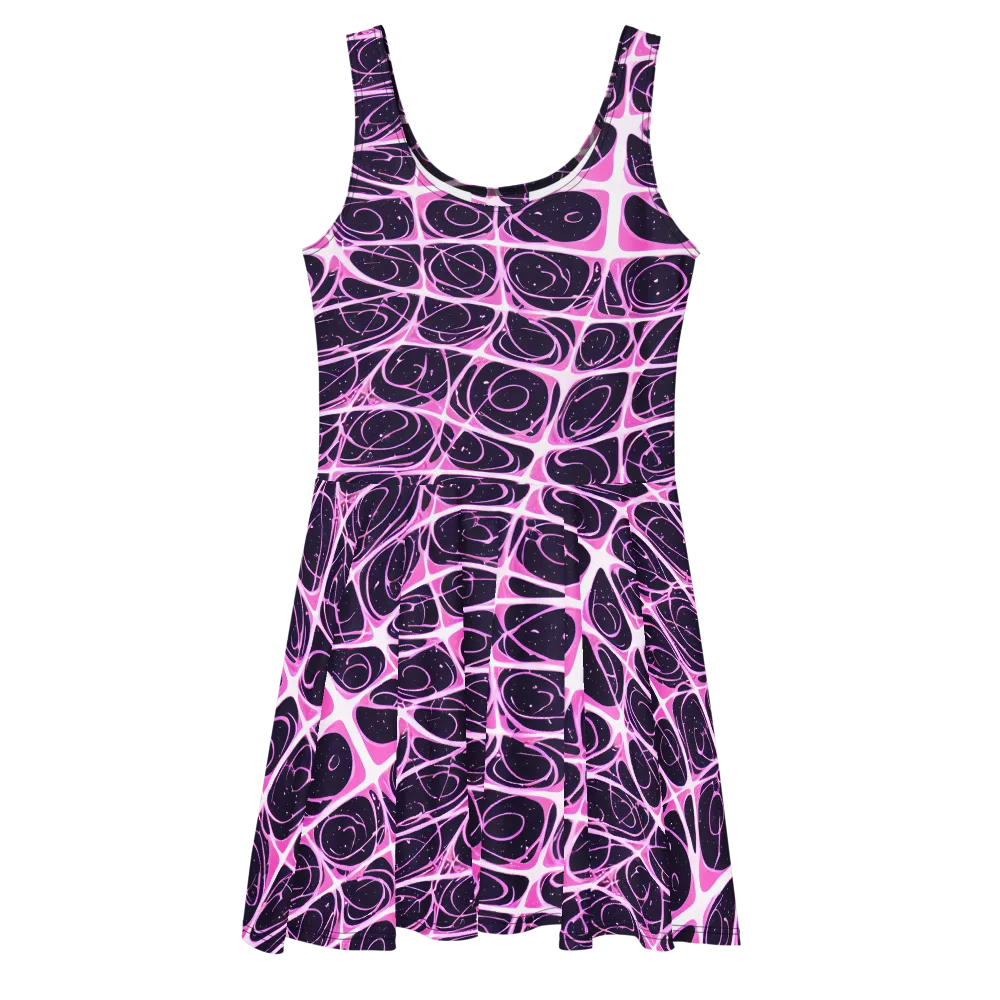 Pink Nebula on Skater Dress — Front