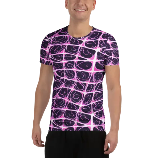 Pink Nebula on a Men's Athletic T-Shirt