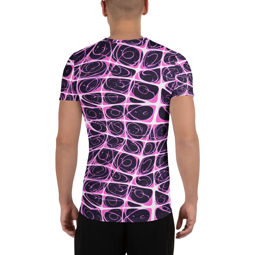 Pink Nebula on Men's Athletic T-Shirt — Back