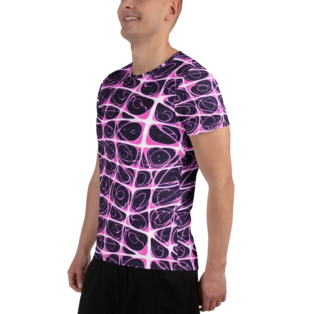 Pink Nebula on Men's Athletic T-Shirt — Left