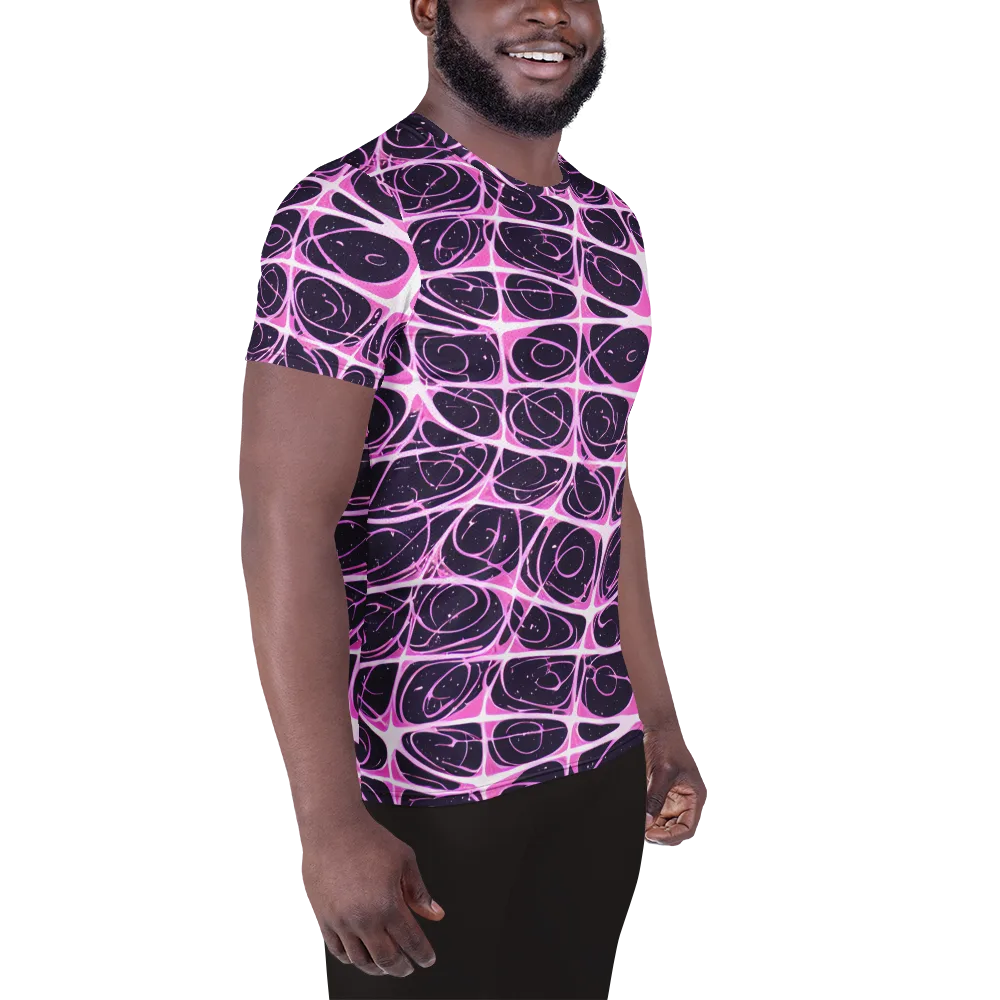 Pink Nebula on Men's Athletic T-Shirt — Right