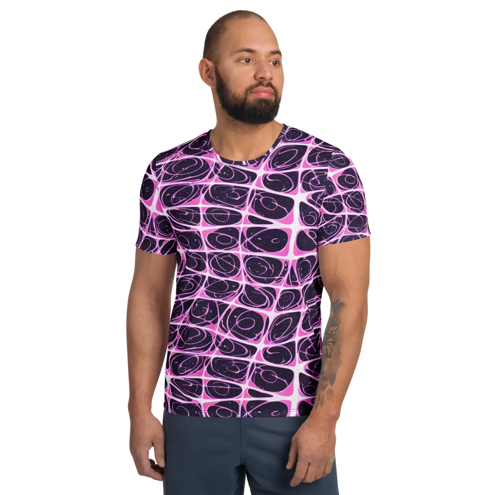 Pink Nebula on Men's Athletic T-Shirt — Front