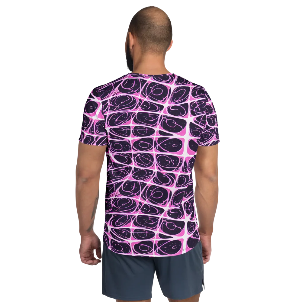 Pink Nebula on Men's Athletic T-Shirt — Back