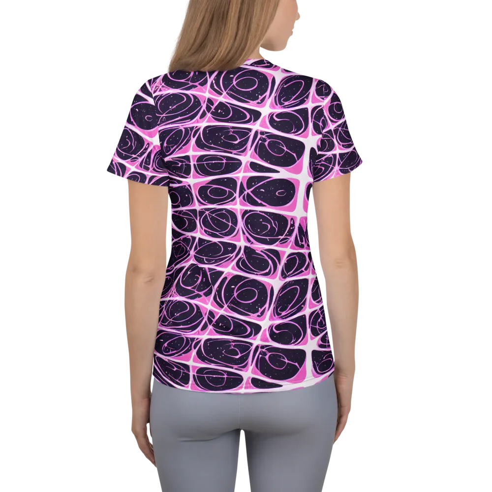 Pink Nebula on Women's Athletic T-Shirt — Back