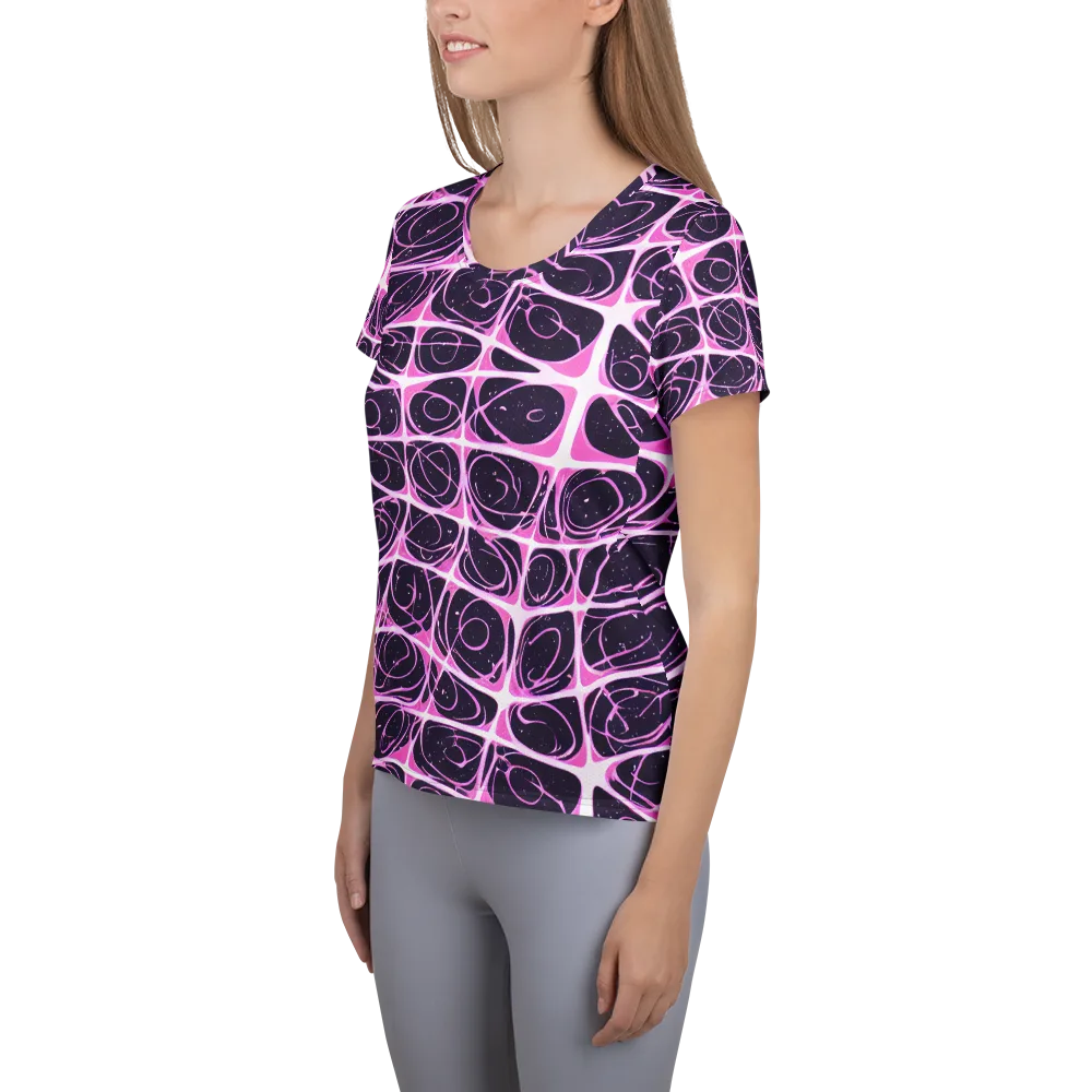 Pink Nebula on Women's Athletic T-Shirt — Left