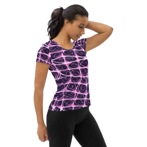 Pink Nebula on a Women's Athletic T-Shirt
