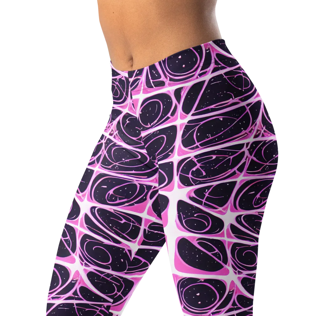Pink Nebula on Leggings — Left Front