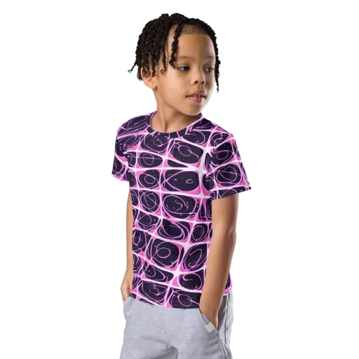 Pink Nebula on a Kids Crew Neck T-Shirt