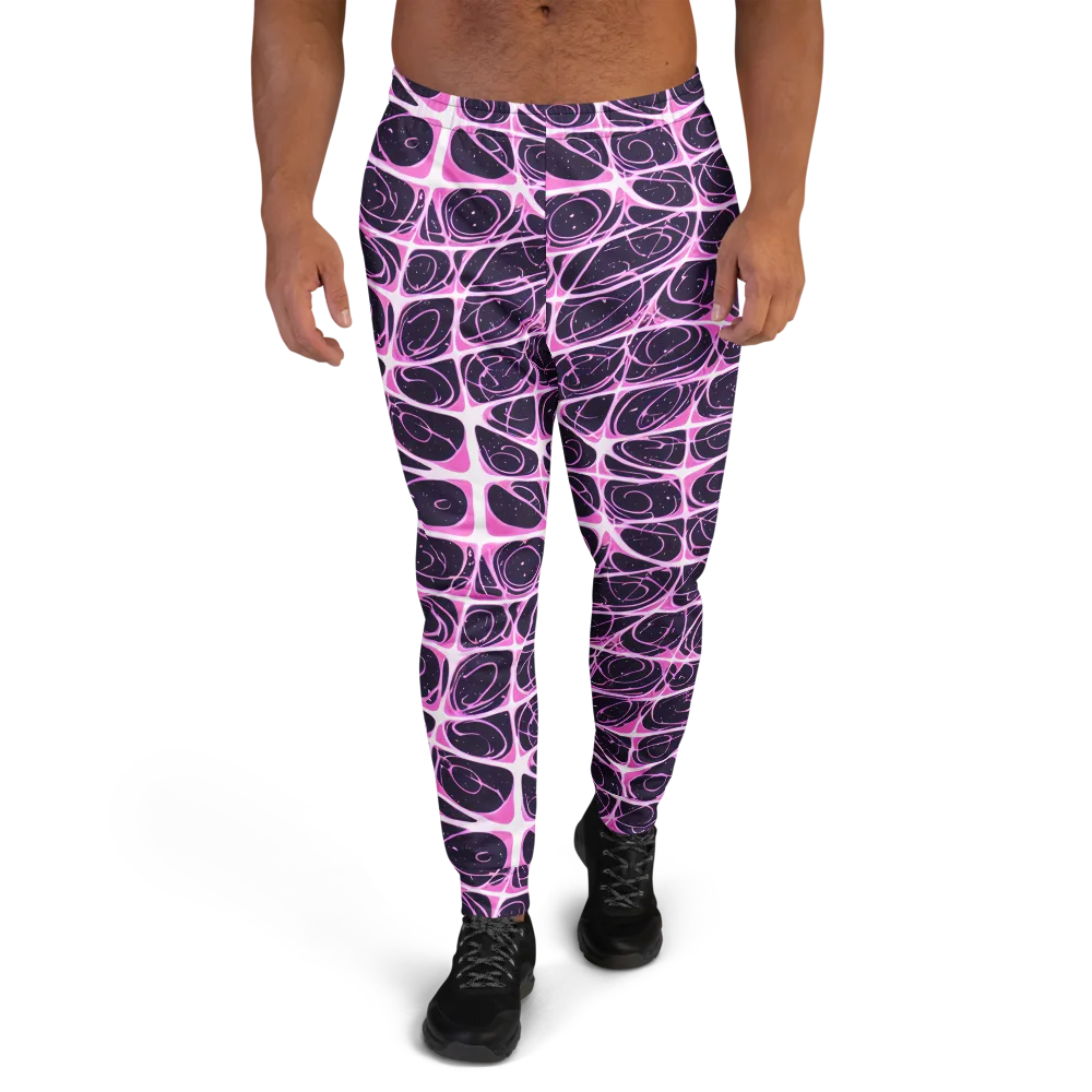 Pink Nebula on Men's Joggers — Front