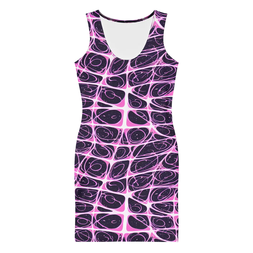 Pink Nebula on Bodycon Dress — Front