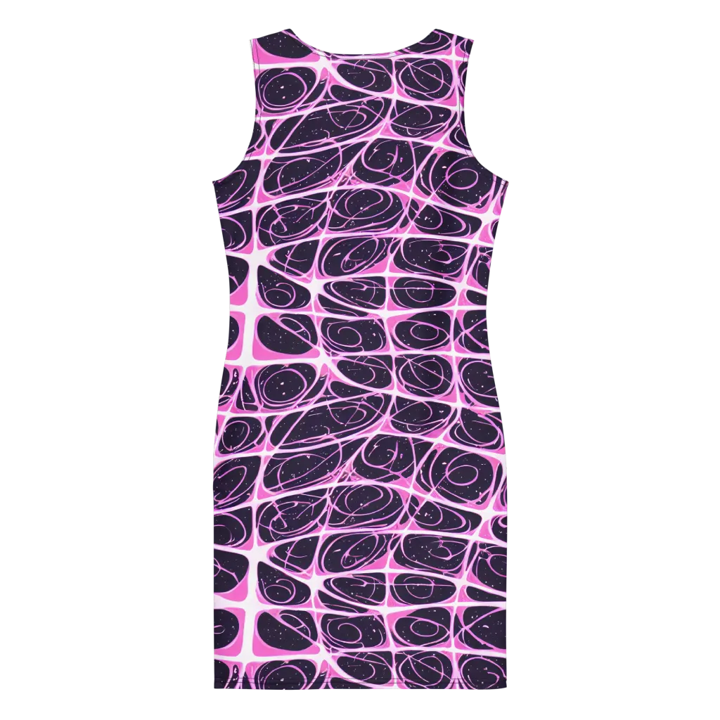 Pink Nebula on Bodycon Dress — Back