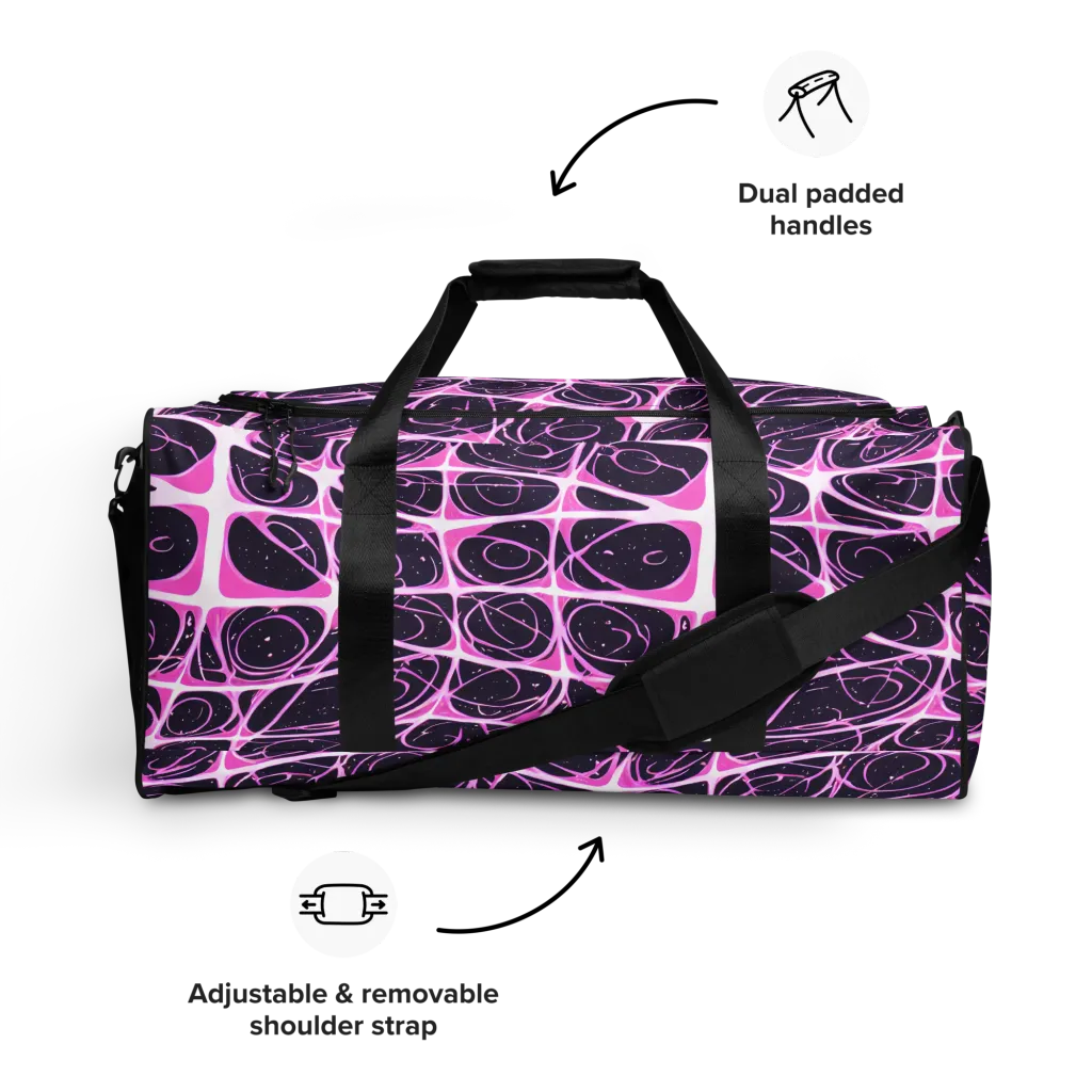 Pink Nebula on Duffle Bag — Front