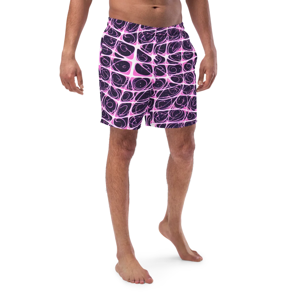 Pink Nebula on Swim Trunks — Front