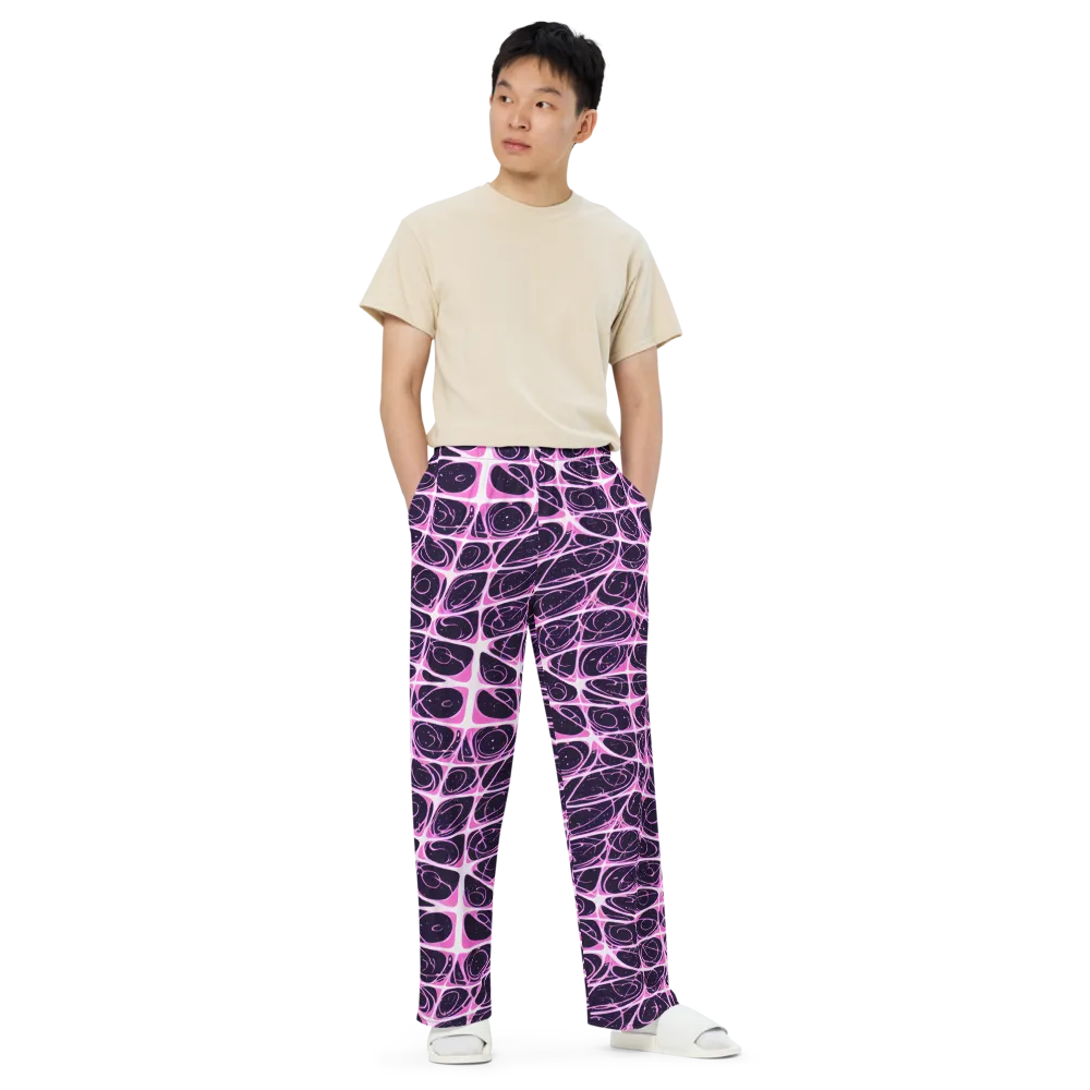 Pink Nebula on Wide-Leg Pants — Front