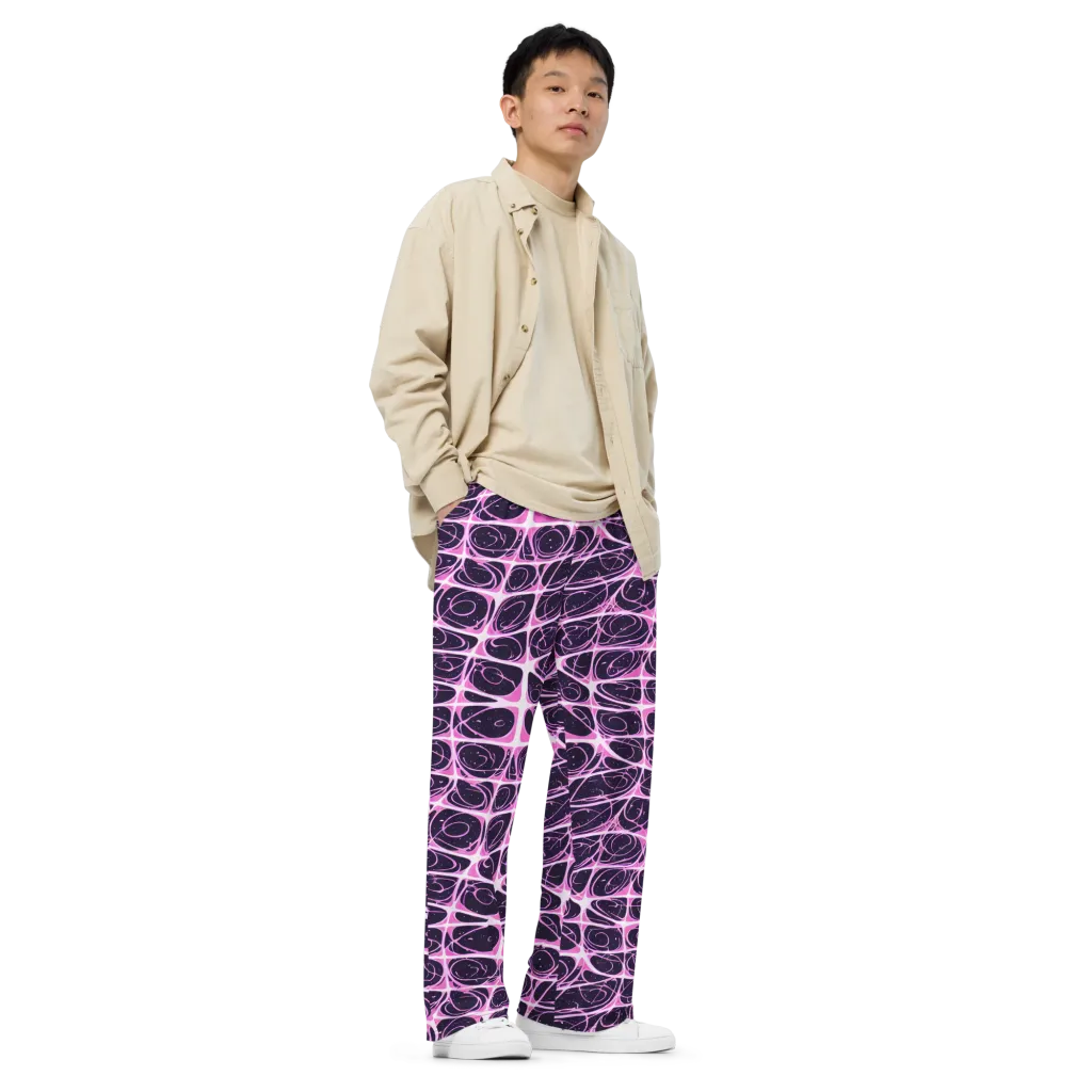 Pink Nebula on Wide-Leg Pants — Right Front