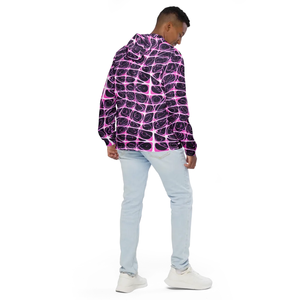 Pink Nebula on Men's Windbreaker — Back