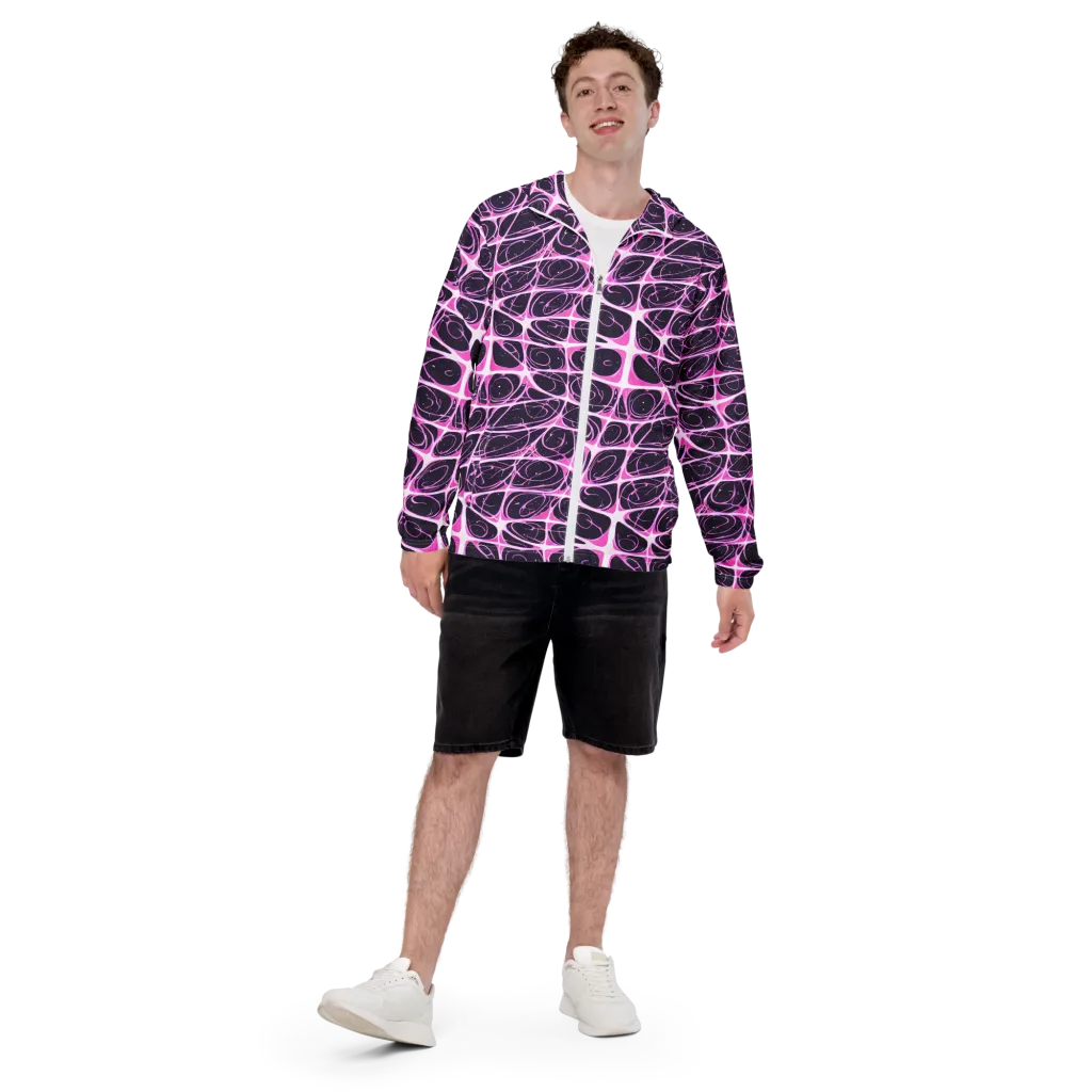 Pink Nebula on Men's Windbreaker — Front