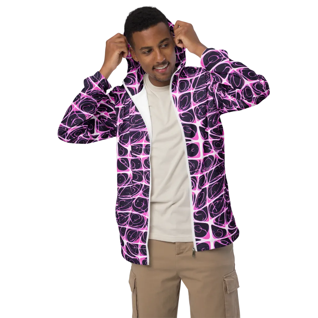 Pink Nebula on Men's Windbreaker — Front