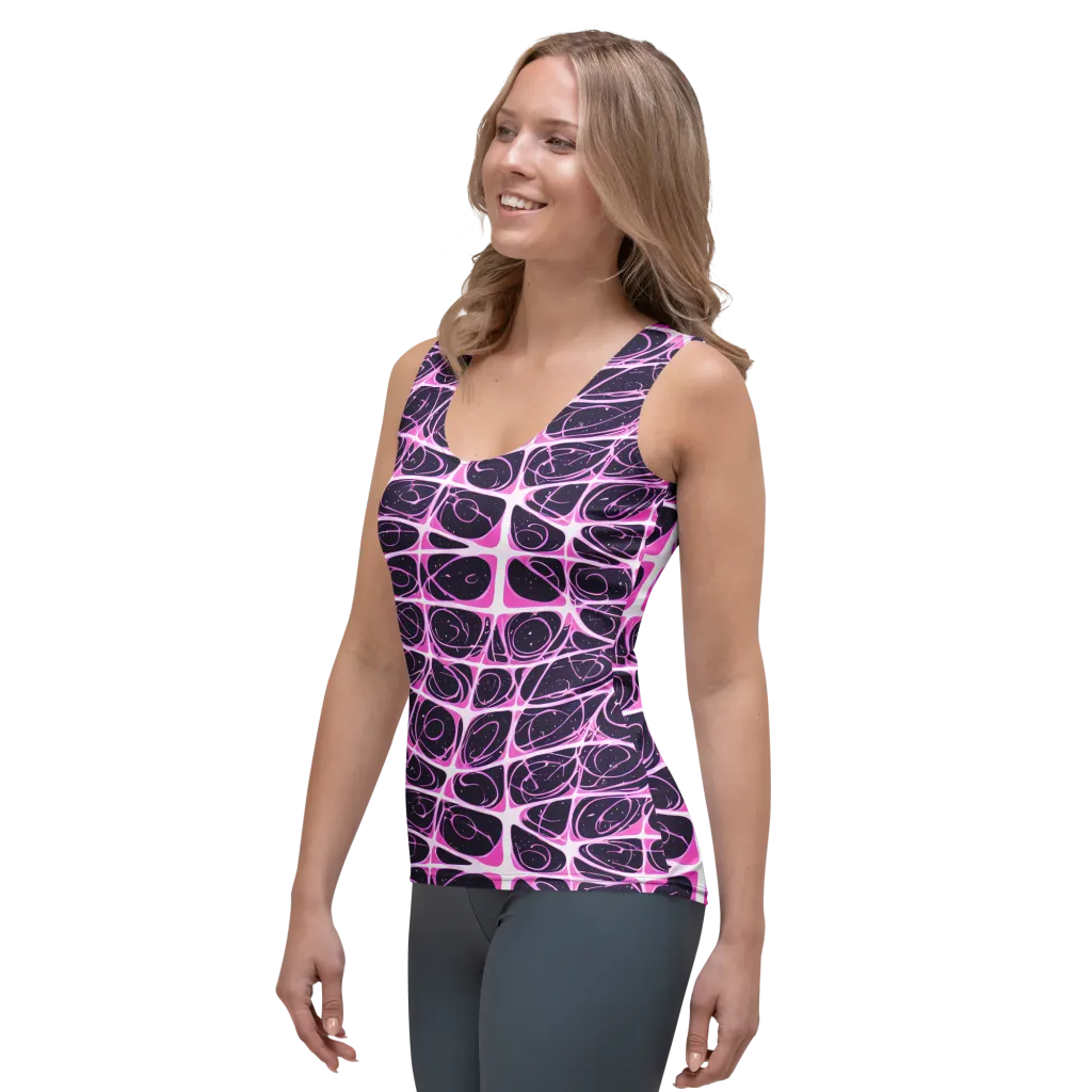 Pink Nebula on Women's Tank Top — Left Front
