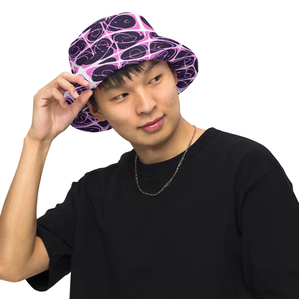 Pink Nebula on Reversible Bucket Hat — Front Inside
