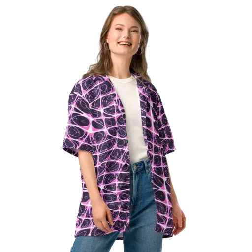 Pink Nebula on a Button Shirt