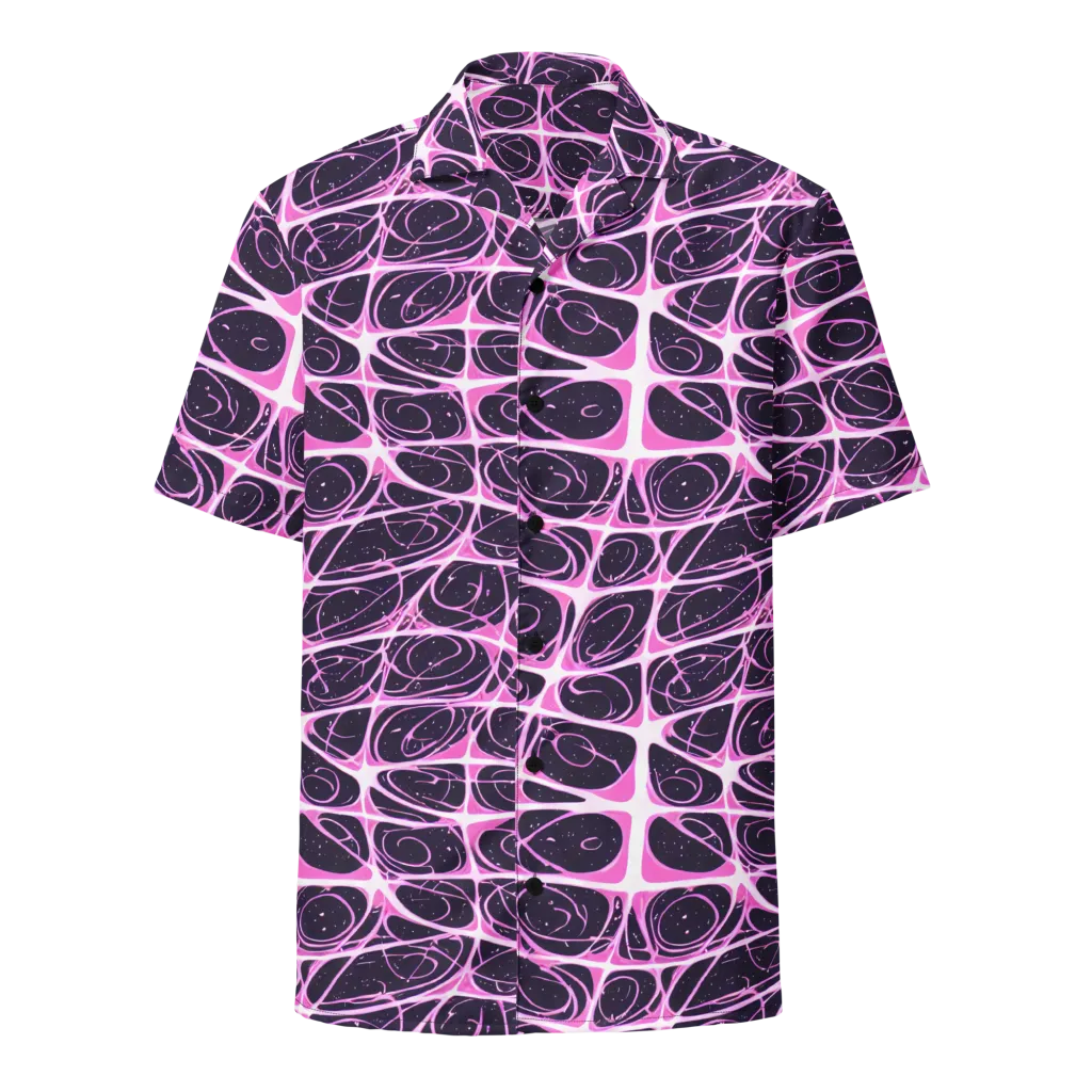 Pink Nebula on Button Shirt — Front
