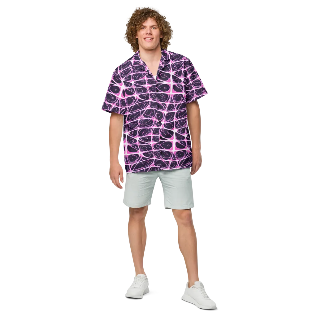Pink Nebula on Button Shirt — Front