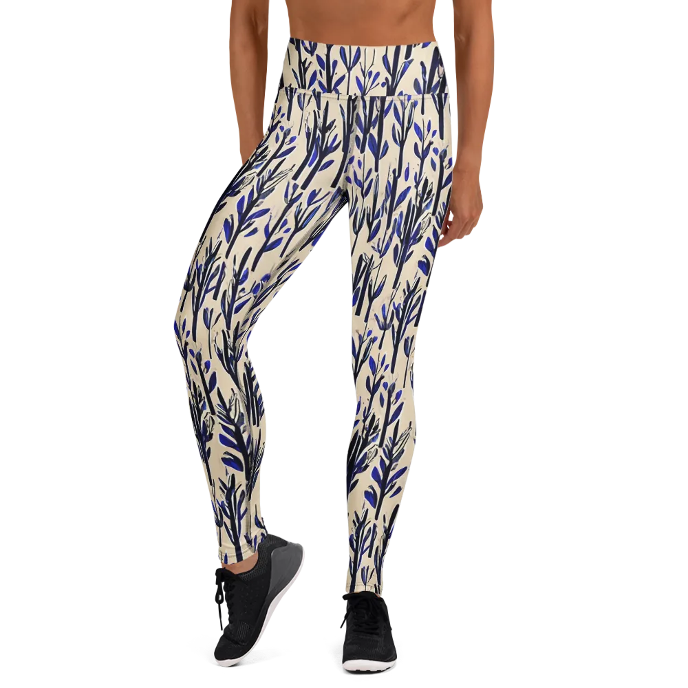 Cobalt Grove on Yoga Leggings — Front