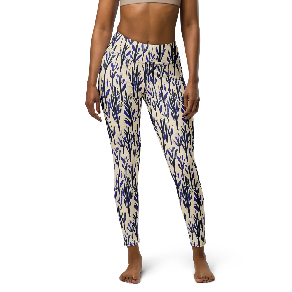 Cobalt Grove on Yoga Leggings — Front