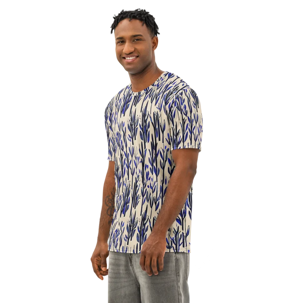 Cobalt Grove on Men's Cotton Crew Neck T-Shirt — Left Front