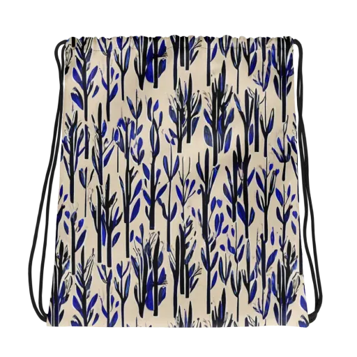 Cobalt Grove on a Drawstring Bag