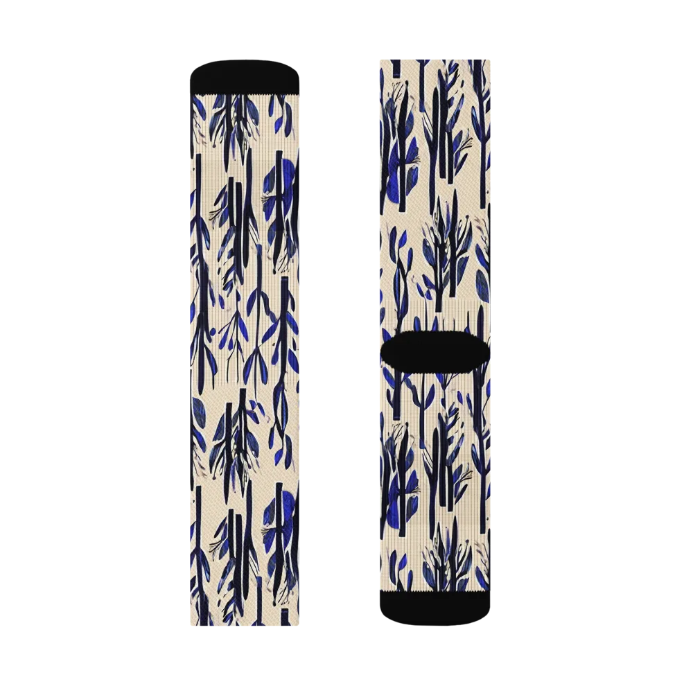 Cobalt Grove on Socks — Left Sock