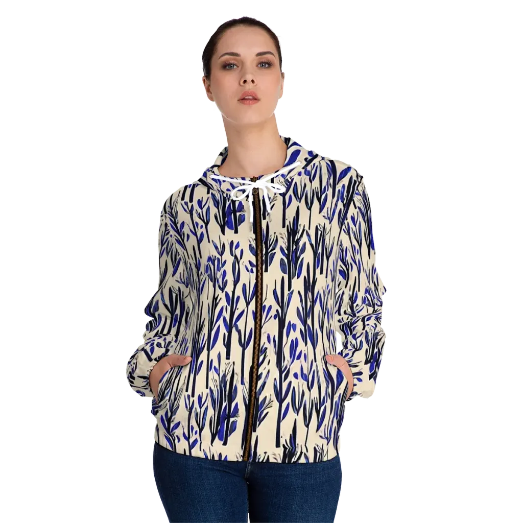 Cobalt Grove on Women's Full-Zip Hoodie — Front On Person