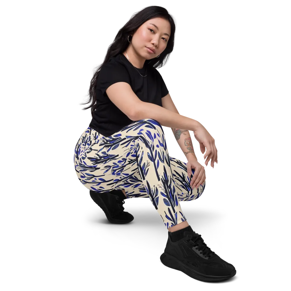 Cobalt Grove on Leggings with Pockets — Right Front