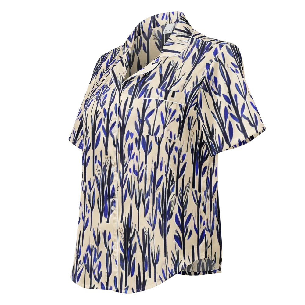 Cobalt Grove on Women's Short Sleeve Pajama Top — Left Front