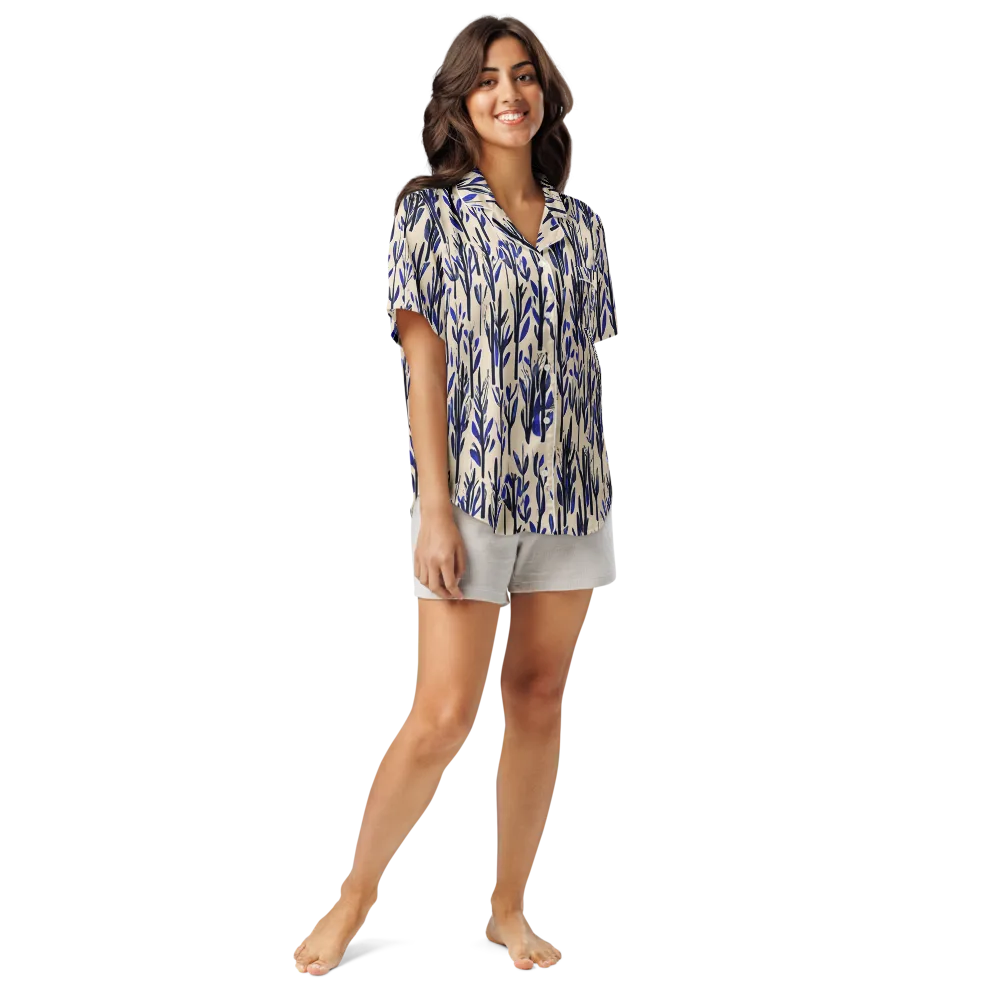 Cobalt Grove on Women's Short Sleeve Pajama Top — Front