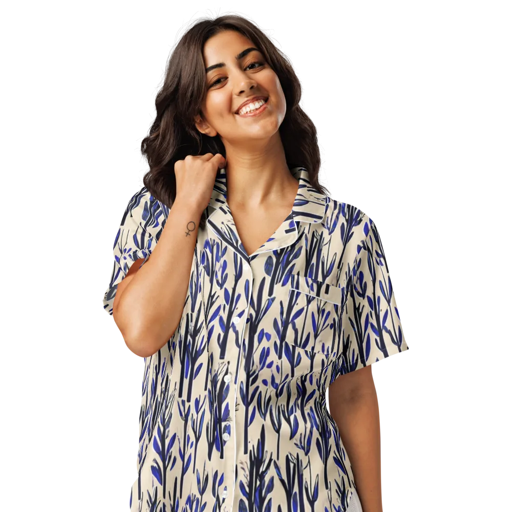 Cobalt Grove on Women's Short Sleeve Pajama Top — Front