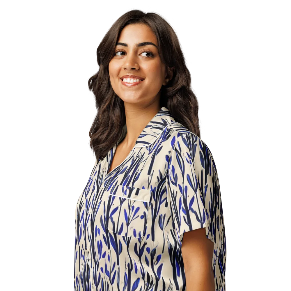 Cobalt Grove on Women's Short Sleeve Pajama Top — Left Front
