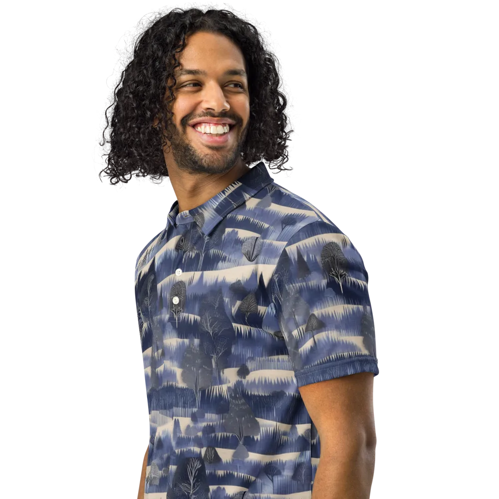 Indigo Winterwood on Men's Slim Fit Polo Shirt — Left Front