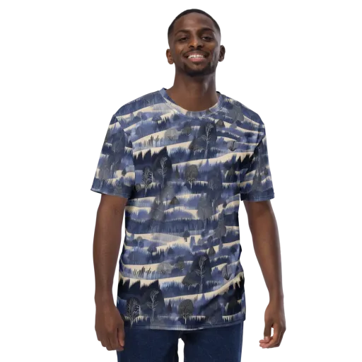 Indigo Winterwood on a Men's Crew Neck T-Shirt
