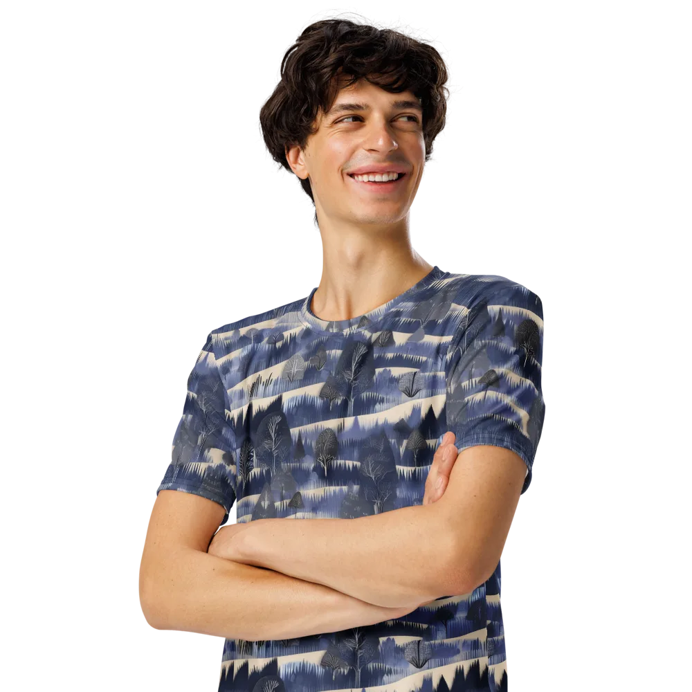 Indigo Winterwood on Men's Crew Neck T-Shirt — Left Front