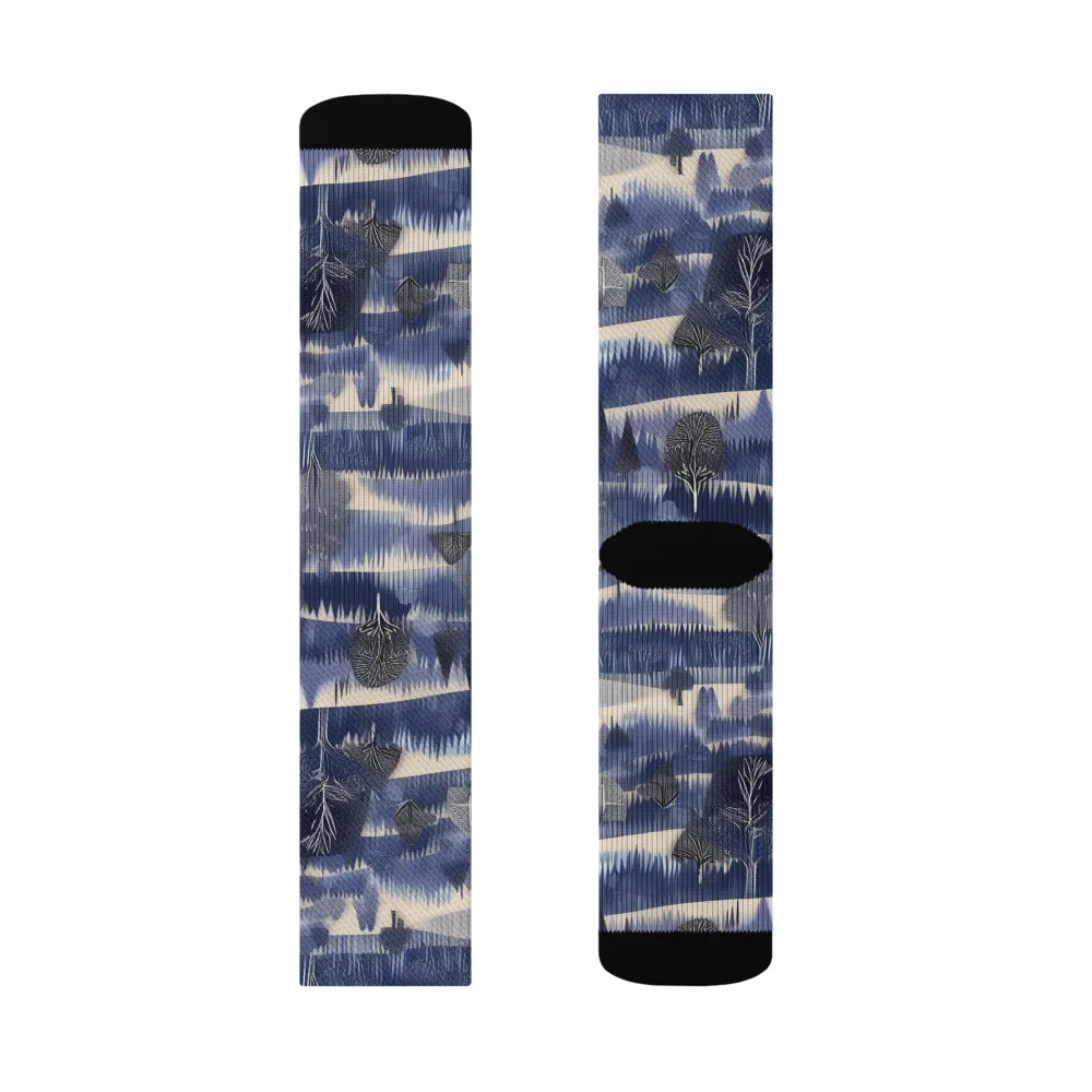 Indigo Winterwood on Socks — Left Sock