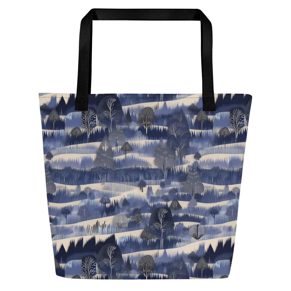 Indigo Winterwood on Large Tote Bag W/ Pocket — Front