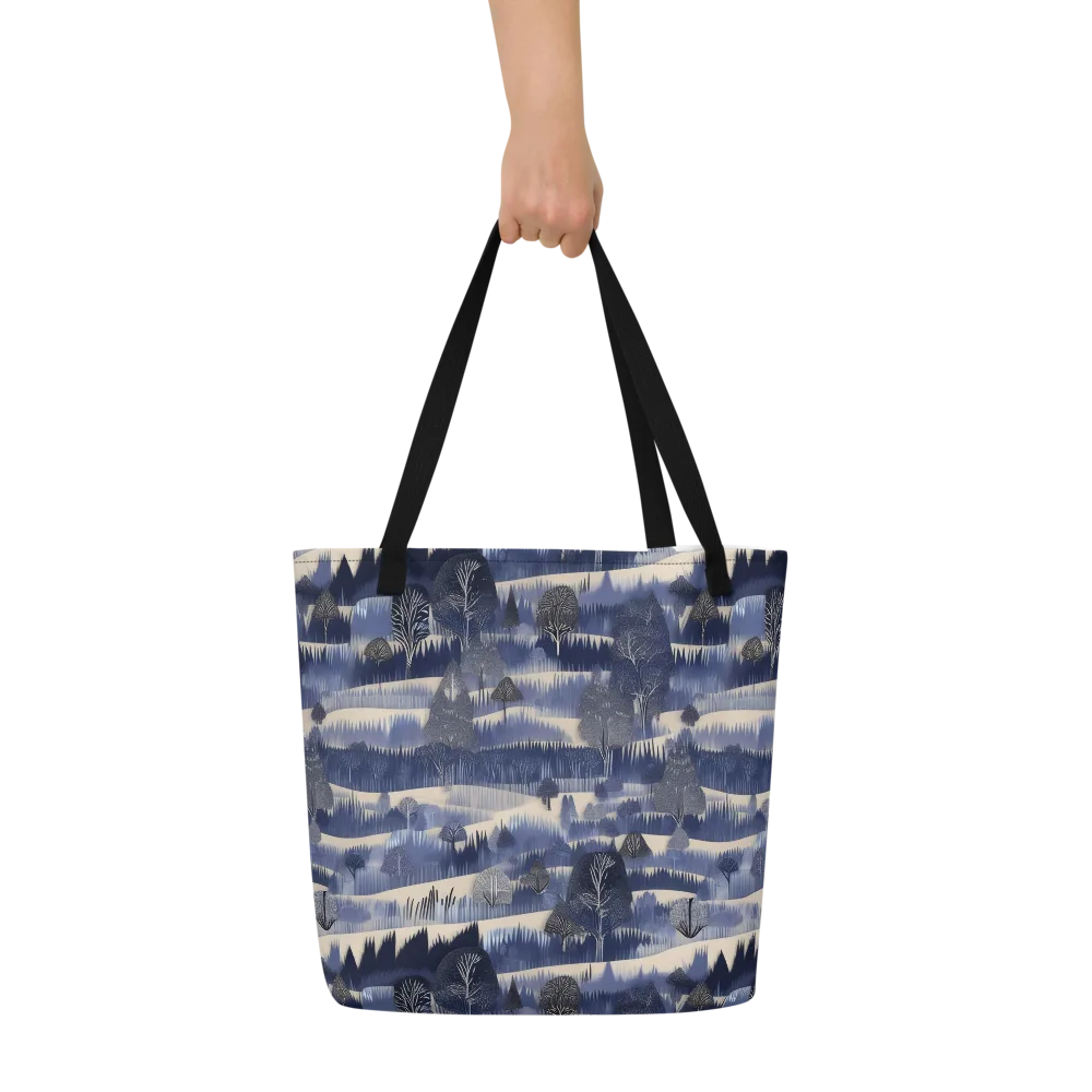 Indigo Winterwood on Large Tote Bag W/ Pocket — Front