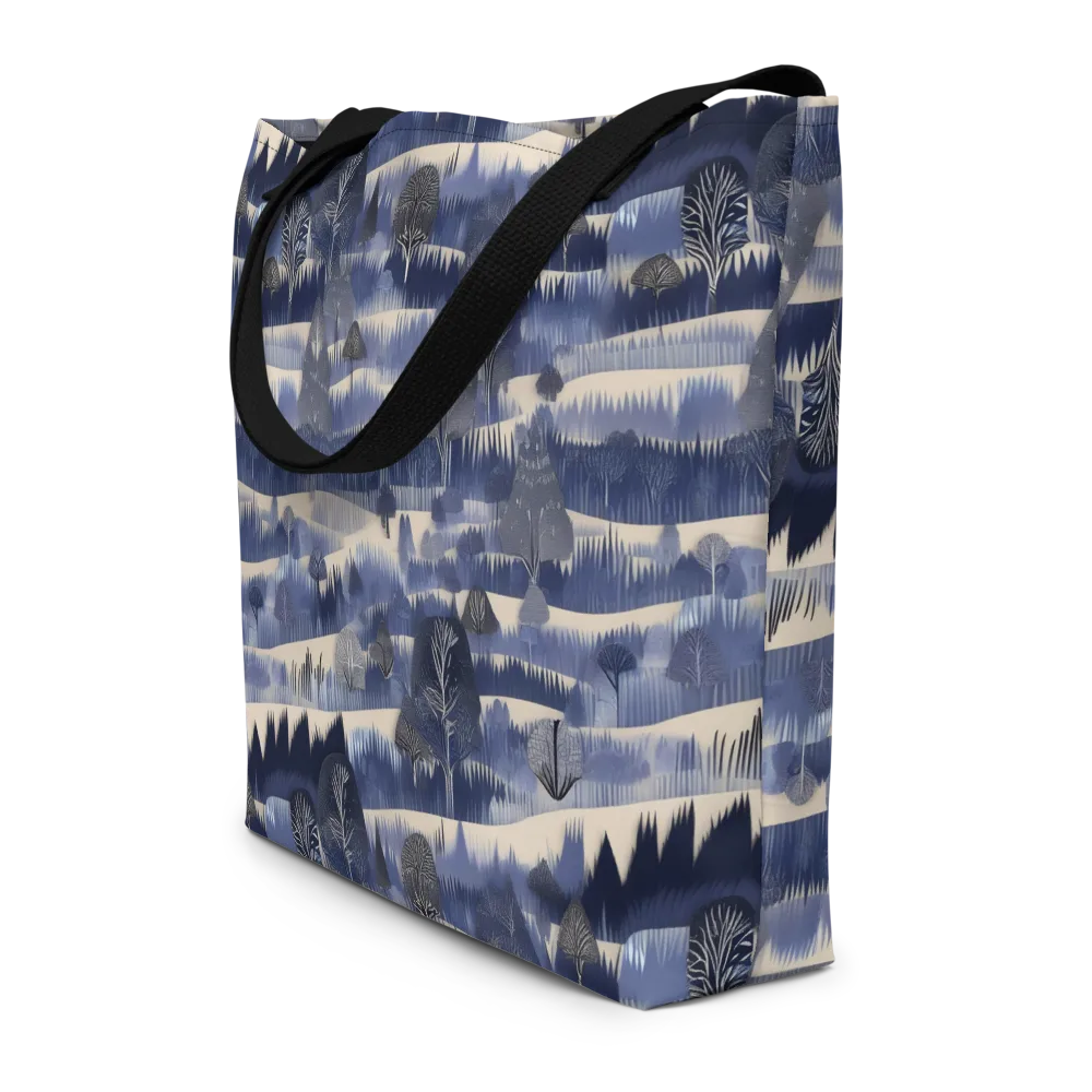 Indigo Winterwood on Large Tote Bag W/ Pocket — Front