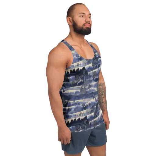 Indigo Winterwood on a Men's Tank Top